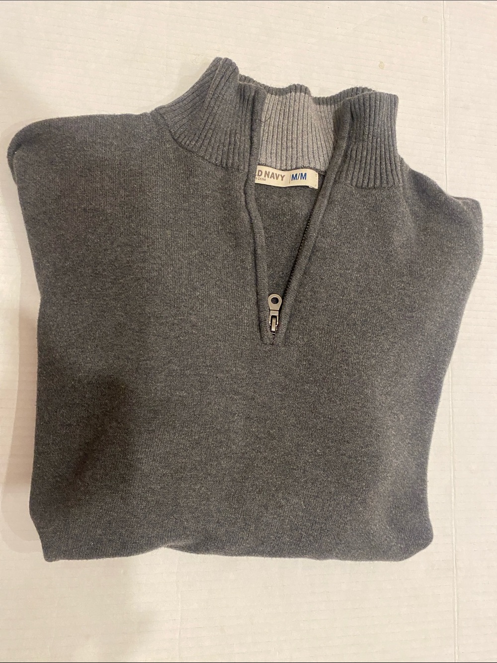 Old Navy Men’s Classic Dark Gray Half-Zip Cotton Sweater Size Medium - Picture 14 of 14